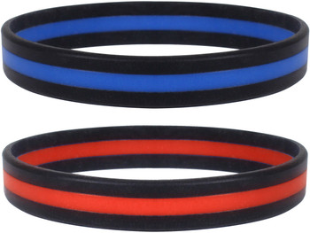 Thin Line Wrist Bracelets Support First Responders, Firefighter Red Police Blue Thin Line Wrist Bracelets Support First Responders, Firefighter Red Police Blue
