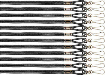 12 Pack - Black Whistle Long Nylon Lanyard Necklace with Metal Key Ring 12 Pack - Black Whistle Long Nylon Lanyard Necklace with Metal Key Ring