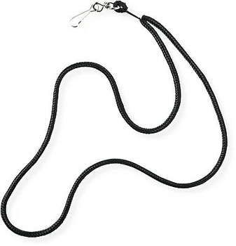 Black Whistle Long Nylon Lanyard Necklace with Metal Key Ring Black Whistle Long Nylon Lanyard Necklace with Metal Key Ring