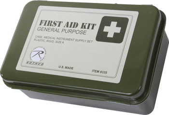 Olive Drab General Purpose Military NSN First Aid Kit Box with 60 Essential Items - USA Made  6545-00-113-3722 Olive Drab General Purpose Military NSN First Aid Kit Box with 60 Essential Items - USA Made  6545-00-113-3722