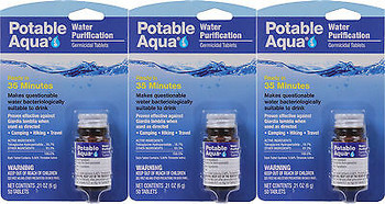Potable Aqua Camping Water Purification Germicidal 150 Total Tablets