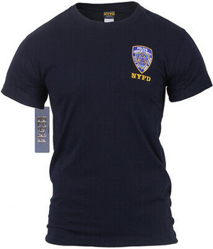 Navy Blue NYPD T-Shirt Official Embroidered Logo Patch NY Police Dept Tee NYC Navy Blue NYPD T-Shirt Official Embroidered Logo Patch NY Police Dept Tee NYC