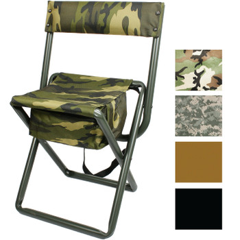 Deluxe Folding Stool with Seat Pouch Travel Chair Camo Military Camping Outdoor Deluxe Folding Stool with Seat Pouch Travel Chair Camo Military Camping Outdoor