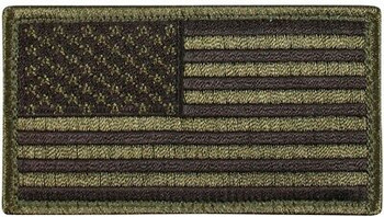 Rothco American Flag Patch - Hook Back Olive Drab / Black / Reverse