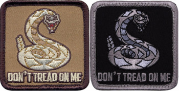 Don't Tread On Me Gasdsen Snake Morale Square Patch with Hook Bach 2.5"