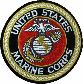 USMC Globe and Anchor Embroidered Deluxe Round Patch USMC Globe and Anchor Embroidered Deluxe Round Patch