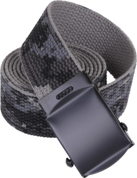 Subdued Urban Digital Camouflage Reversible Cotton Web Belt w/ Black Buckle 54" Subdued Urban Digital Camouflage Reversible Cotton Web Belt w/ Black Buckle 54"