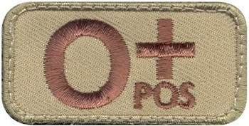 O Positive Blood Type Hook & Loop Patch 2" x 1" O Positive Blood Type Hook & Loop Patch 2" x 1"