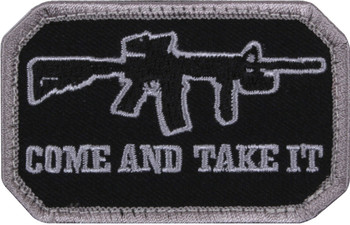 Come and Take it Morale Patch 1 7/8" x 3" (Black & Silver) Come and Take it Morale Patch 1 7/8" x 3" (Black & Silver)