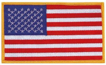 Jumbo US Flag Patch 3x5" Gold Border Embroidered Iron On American USA Large Big Jumbo US Flag Patch 3x5" Gold Border Embroidered Iron On American USA Large Big