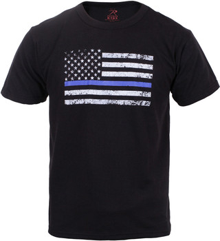 Black Moisture Wicking Thin Blue Line 