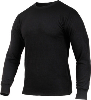 Black Midweight Crew Neck Thermal Top Underwear Shirt Black Midweight Crew Neck Thermal Top Underwear Shirt