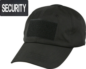 Black SECURITY Tactical Operator Cap with Removable PVC Security Patch