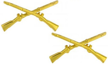 Gold Plated Army Infantry Officers Insignia Pin Set Gold Plated Army Infantry Officers Insignia Pin Set