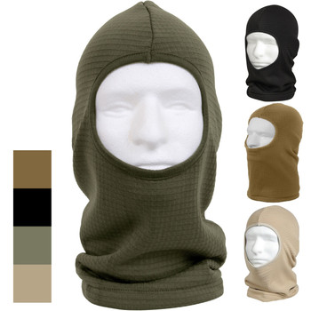 One-Hole Waffle Knit Grid Fleece Balaclava – Tactical Face Mask & Head Cover ECWCS Cold Gear