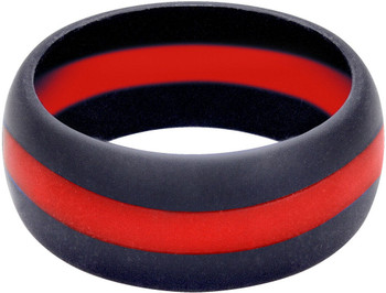 Thin Red Line Silicone Non-Conductive Ring Durable Alternative Wedding Band Thin Red Line Silicone Non-Conductive Ring Durable Alternative Wedding Band