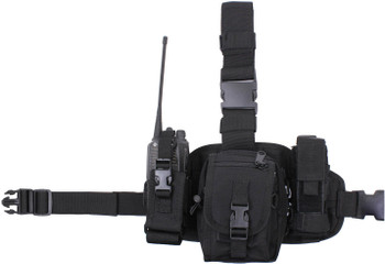 Black MOLLE Drop Leg Emergency Utility Rig with Utility Radio & Mag Pouches
