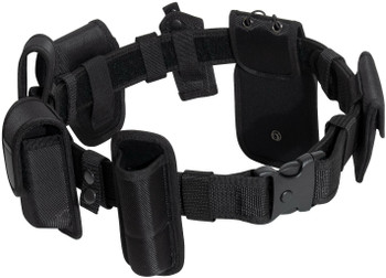 Black Deluxe Duty Belt & 7 Tactical Pouches Heavy Duty Law Enforcement Police Black Deluxe Duty Belt & 7 Tactical Pouches Heavy Duty Law Enforcement Police