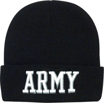Black Deluxe Acrylic Embroidered US Army Watch Cap Black Deluxe Acrylic Embroidered US Army Watch Cap