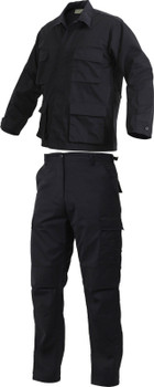 Black Rip-Stop SWAT Cloth Poly-Cotton Cargo BDU Law Enforcement Uniform Black Rip-Stop SWAT Cloth Poly-Cotton Cargo BDU Law Enforcement Uniform