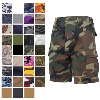 Tactical BDU Cargo Shorts Military Camo & Solid Work Shorts 6 Pocket Army Fatigue Shorts 10” Inseam