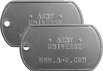 ARMYU Customized Military Dog Tags - Personalized Metal Tags Matte Set with  2 Chains and 2 Silencers (Choose Any Color)