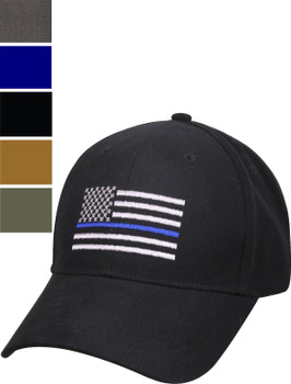 Thin Blue Line Tactical Cap US Flag TBL Support the Police Ball Hat Adjustable