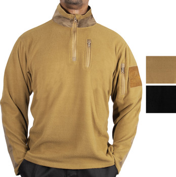 Lightweight Polar Fleece Quarter Zip Pullover Sweatshirt 1/4 Zip Uniform Duty Tactical Top Warm Jacket