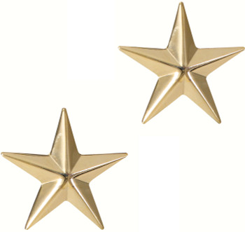 Gold Polished Brigadier General 2 Stars US Army Rank Insignia Pin Set Gold Polished Brigadier General 2 Stars US Army Rank Insignia Pin Set