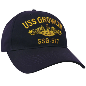 USS Growler Low Profile Cap With Embroidered Official USN Gold Insignia