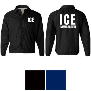 ICE Lightweight Windbreaker Jacket | Immigration Enforcement Waterproof Coaches Coat - REPLICA / COSTUME ICE Lightweight Windbreaker Jacket | Immigration Enforcement Waterproof Coaches Coat - REPLICA / COSTUME