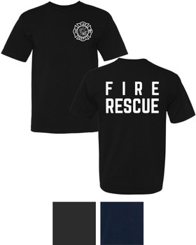 Fire Rescue Fire Department Short Sleeve Crewneck T-Shirt