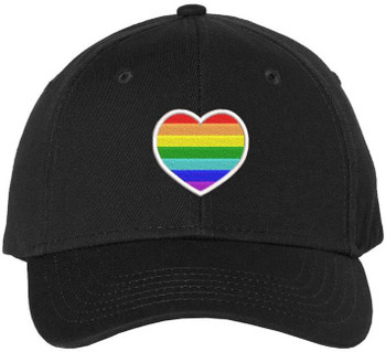 Rainbow Heart Embroidered Baseball Cap LGBTQ+ Pride Love Colors All Gender Structured Hat
