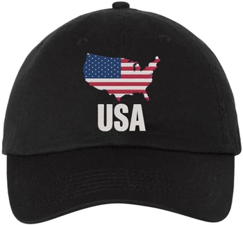 USA Map Flag Embroidered Baseball Cap Patriotic American Pride Adjustable Dad Hat