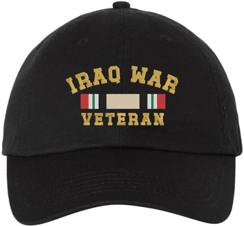 Iraq War Veteran Embroidered Baseball Cap | USA Military Army Patriotic 100% Cotton Adjustable Unisex Hat