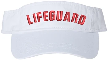 White Lifeguard Visor Hat | Professional Uniform Pool Sun Beach Rescue Guard Brim Cap for Men & Women