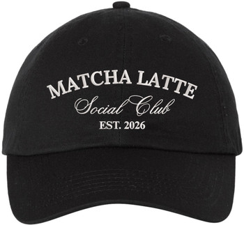 Matcha Latte Social Club Embroidered Baseball Cap Cafe Aesthetic Dad Hat Coffee Lover Casual Cap