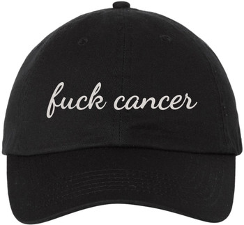 Fuck Cancer Embroidered Baseball Cap | Anti-Cancer Awareness Cotton Dad Hat Support Cancer Fighters & Survivors