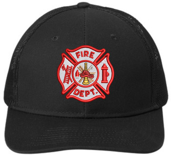 FIRE DEPT. Embroidered Trucker Hat Fire Rescue Symbol Mesh Back Baseball Cap