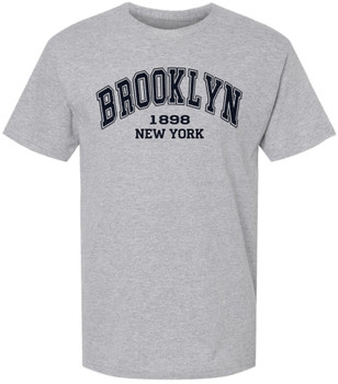 New York 1898 Brooklyn Printed T-Shirt NYC Cotton Crewneck Tee