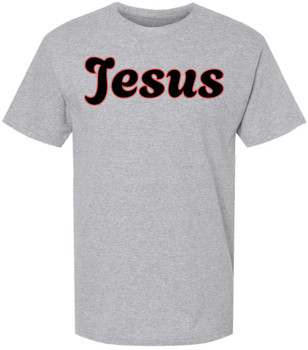 Jesus Printed Graphic T-Shirt Christian Faith Religious Cotton Crewneck Tee