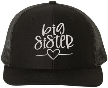 Big Sister Embroidered Trucker Hat Mesh Back Baseball Cap Sibling Gift
