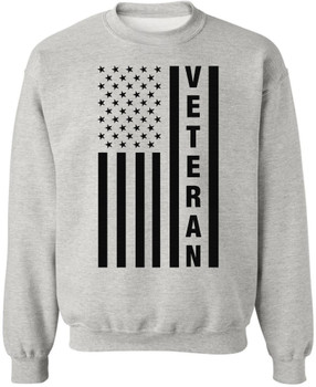 USA Flag Veteran Printed Crewneck Sweatshirt | American US Army Vet Patriotic Warm Sweat Shirt Top