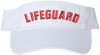 White LIFEGUARD Visor Hat | Professional Uniform Pool Sun Beach Rescue Guard Brim Cap for Men & Women