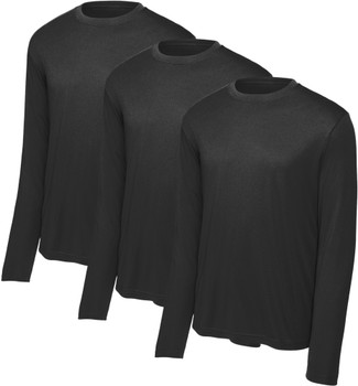 Army Universe Lightweight Breathable Long Sleeve T-Shirt 3 Pack, 100% Polyester Moisture Wicking Athletic Tee Shirt