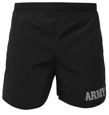 Black & Gray Army PT Shorts, Military Physical Training Jogging Running Exercise