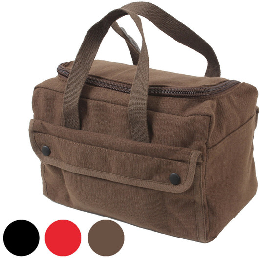 Canvas Tool Bag U Shaped Zipper Easy Open Carry Tote Handles Mechanics Military
