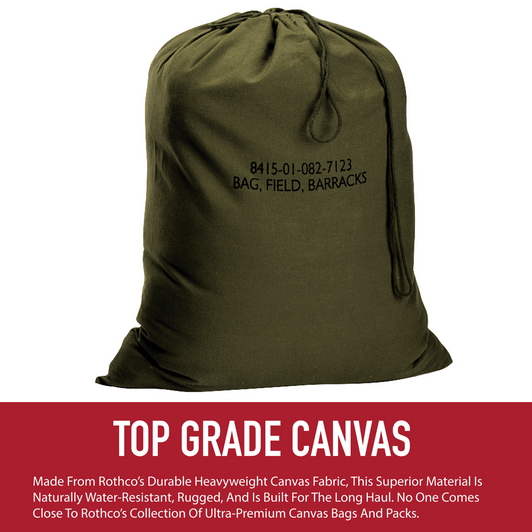 Cotton Canvas Laundry Bag Field Barracks Military Army Tactical Gym Camping