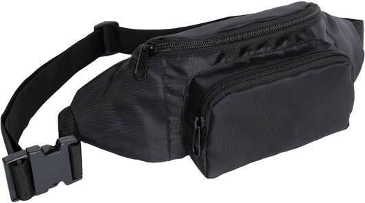 Black Heavy Duty Waist Fanny Pack Crossbody Outdoor Sport Belt Strap Bag