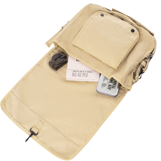 Khaki Vintage Bio-Hazard Canvas Paratrooper Shoulder Bag